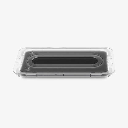 AGL11093 - Galaxy S26 GLAS.tR EZ Fit Pro | Privacy showing the installation tray hovering the phone