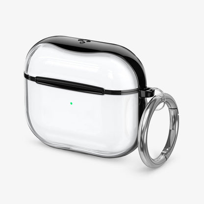 ASD01982 - Apple AirPods 3 Case Ultra Hybrid in jet black showing the front, side and keychain