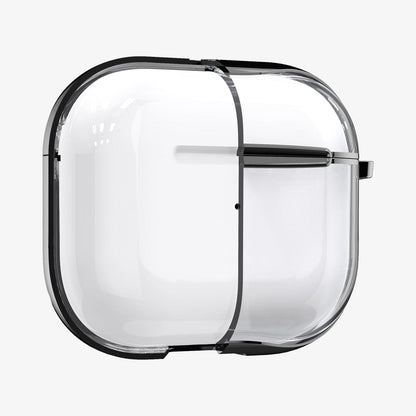 ASD01982 - Apple AirPods 3 Case Ultra Hybrid in jet black showing the front with case cut half open