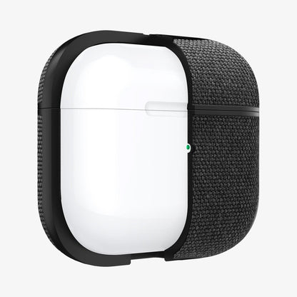 ASD02111 - Apple AirPods 3 Case Urban Fit in black showing the front with case cut half open