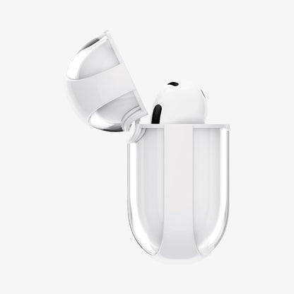 ACS08643 - AirPods 4 Pro / AirPods 4 Ultra Hybrid in Jet White showing the side, half open