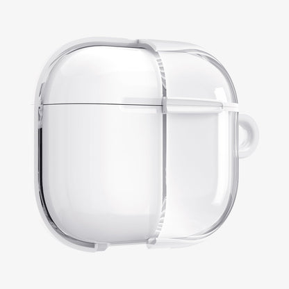 ACS08643 - AirPods 4 Pro / AirPods 4 Ultra Hybrid in Jet White showing the front, half cut open