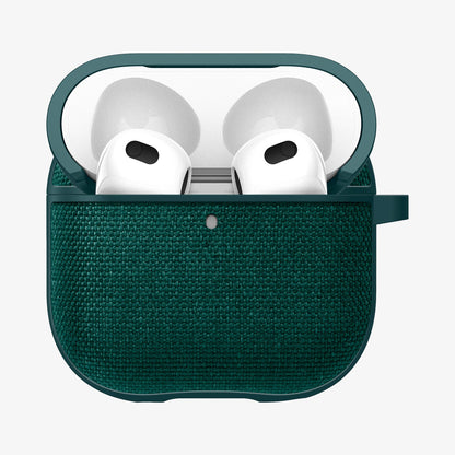 ACS08650 - AirPods 4 Pro / AirPods 4 Case Urban Fit in Midnight Green showing the front, half open