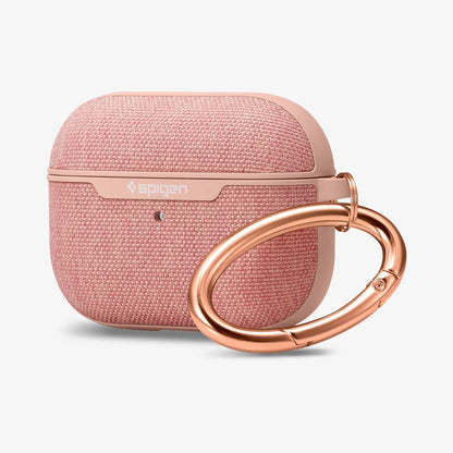 ASD00575 - Apple AirPods Pro Case Urban Fit in rose gold showing the front, side and carabiner