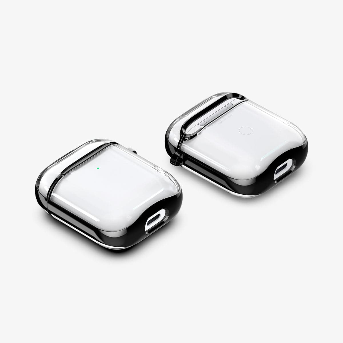 ASD01300 - Apple AirPods 1 / 2 Case Ultra Hybrid in black showing the front, back and sides