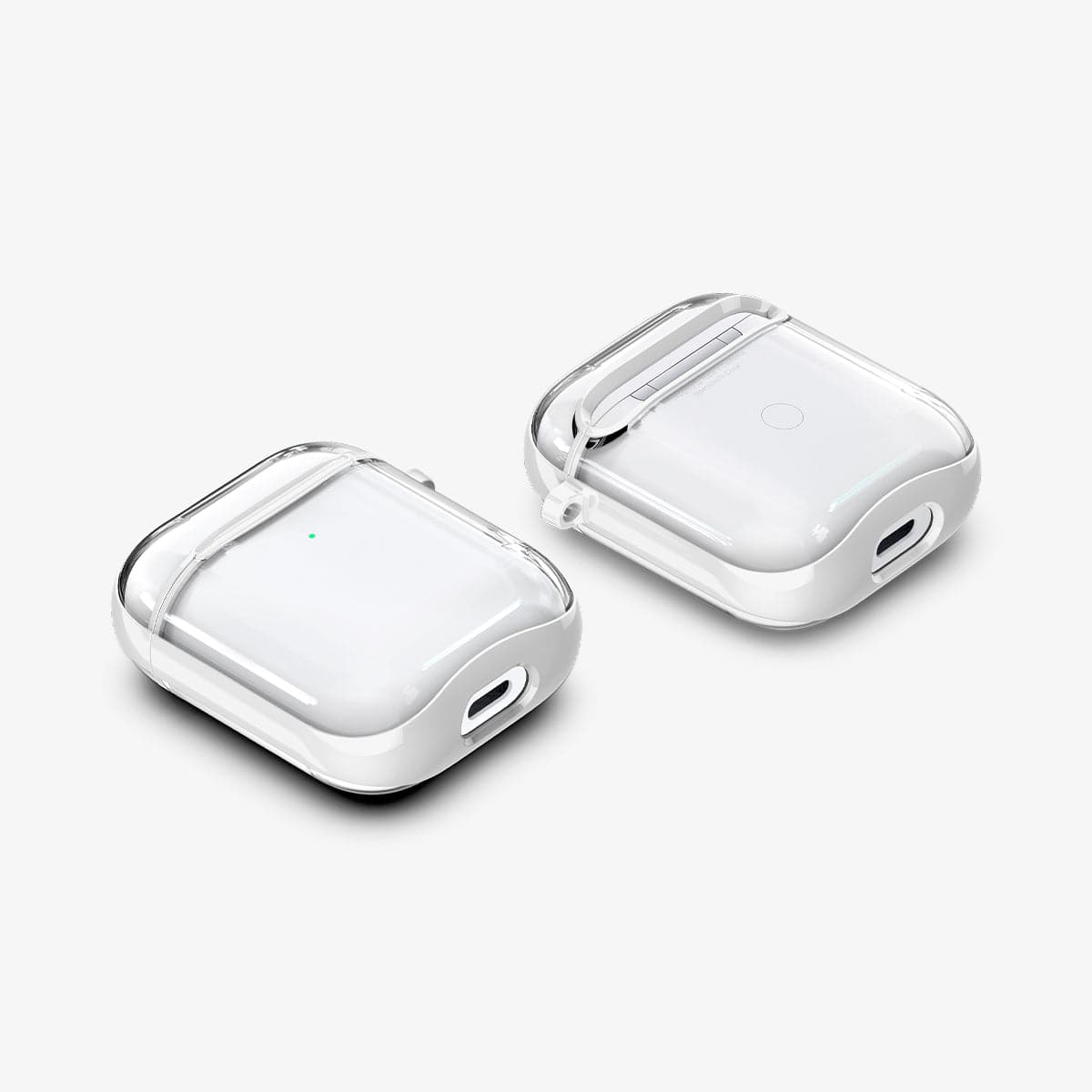 ASD01301 - Apple AirPods 1 / 2 Case Ultra Hybrid in jet white showing the front, back and sides
