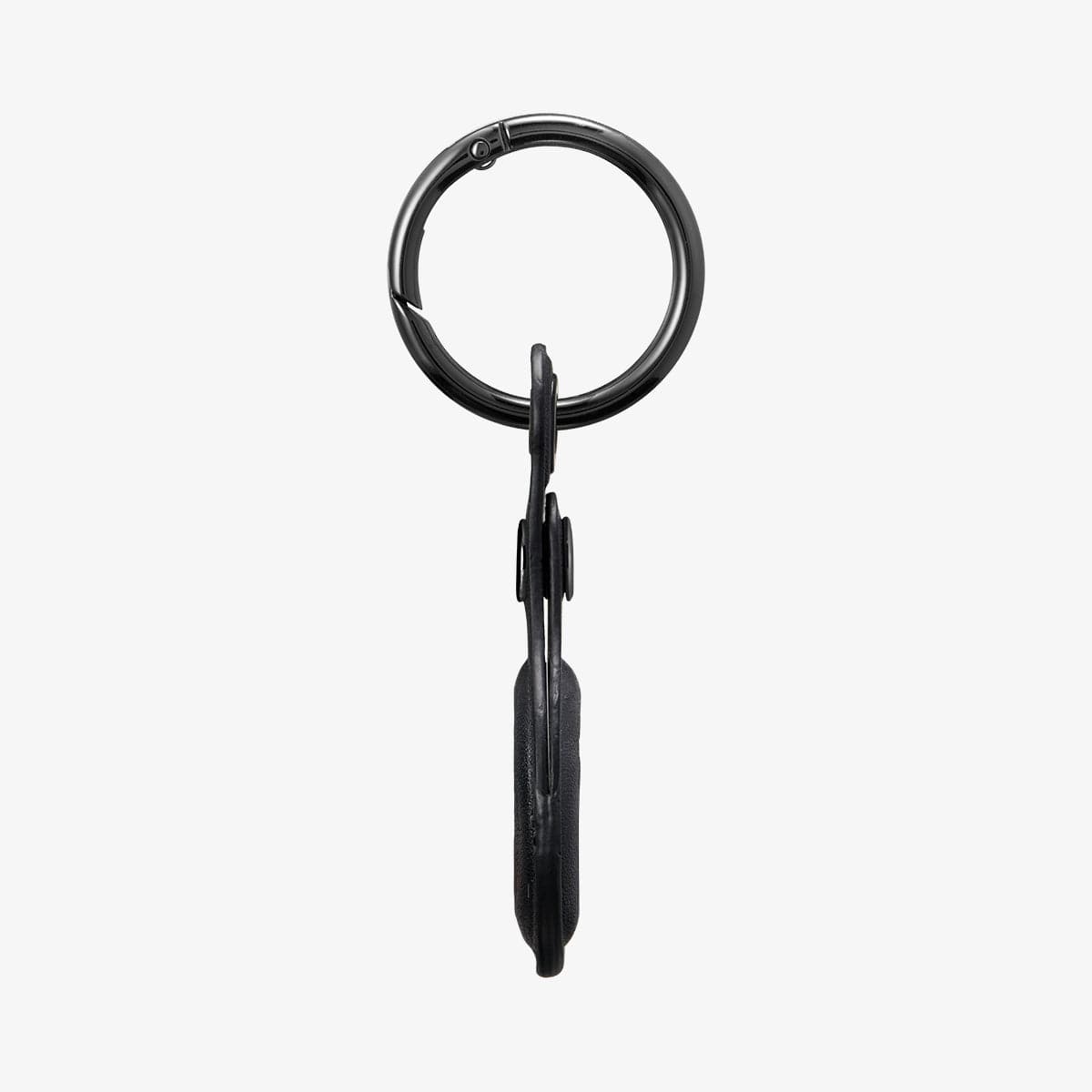 AMP01826 - AirTag Case Valentinus in black showing the side with keyring