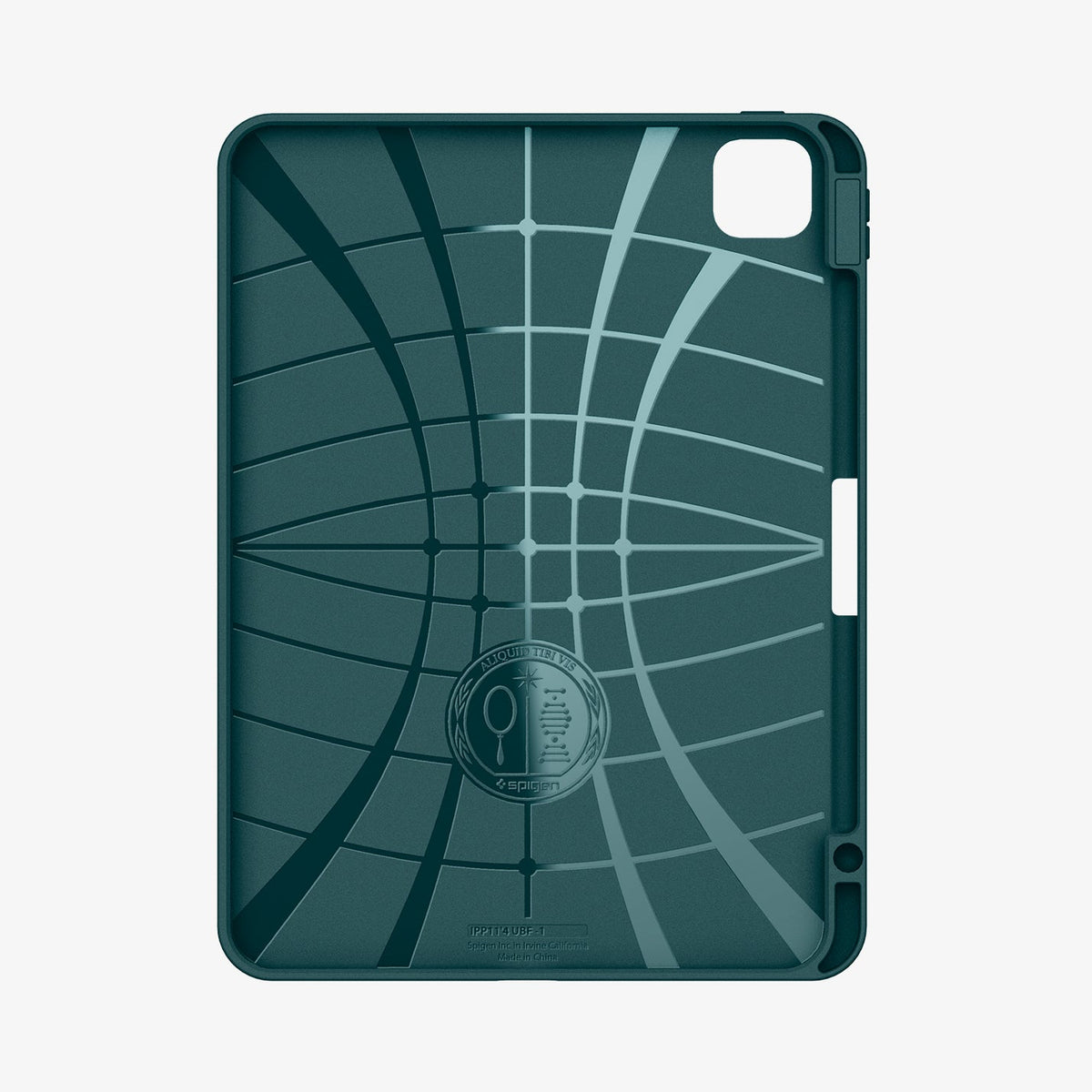 ACS07759 - iPad Pro 11-inch (2024) Case Urban Fit in Midnight Green showing the inner with spider web pattern