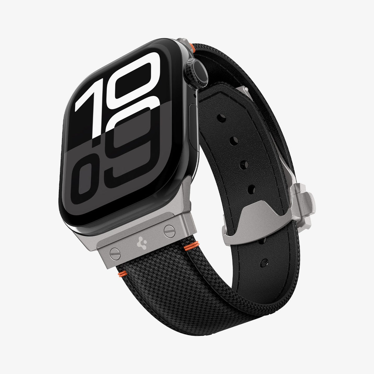 AMP09304 - Apple Watch Ultra (49mm) Classic Fit in Black showing the front, partial side, inner side and bottom