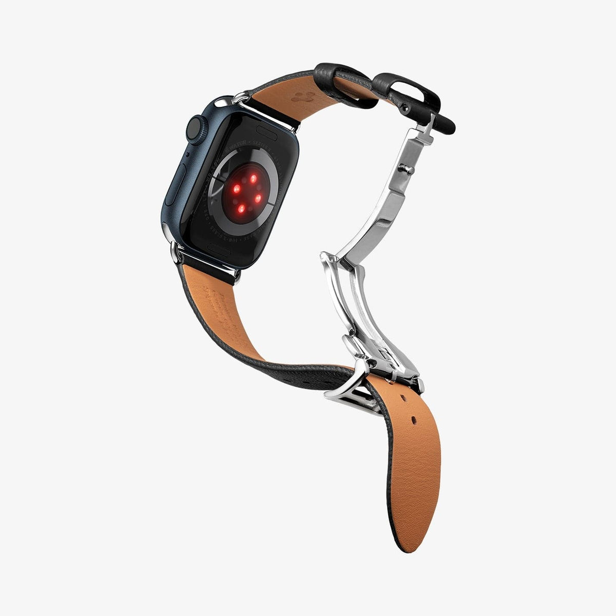 AMP06929 - Apple Watch (41mm)/Apple Watch (38mm) in black showing the back with watch band open