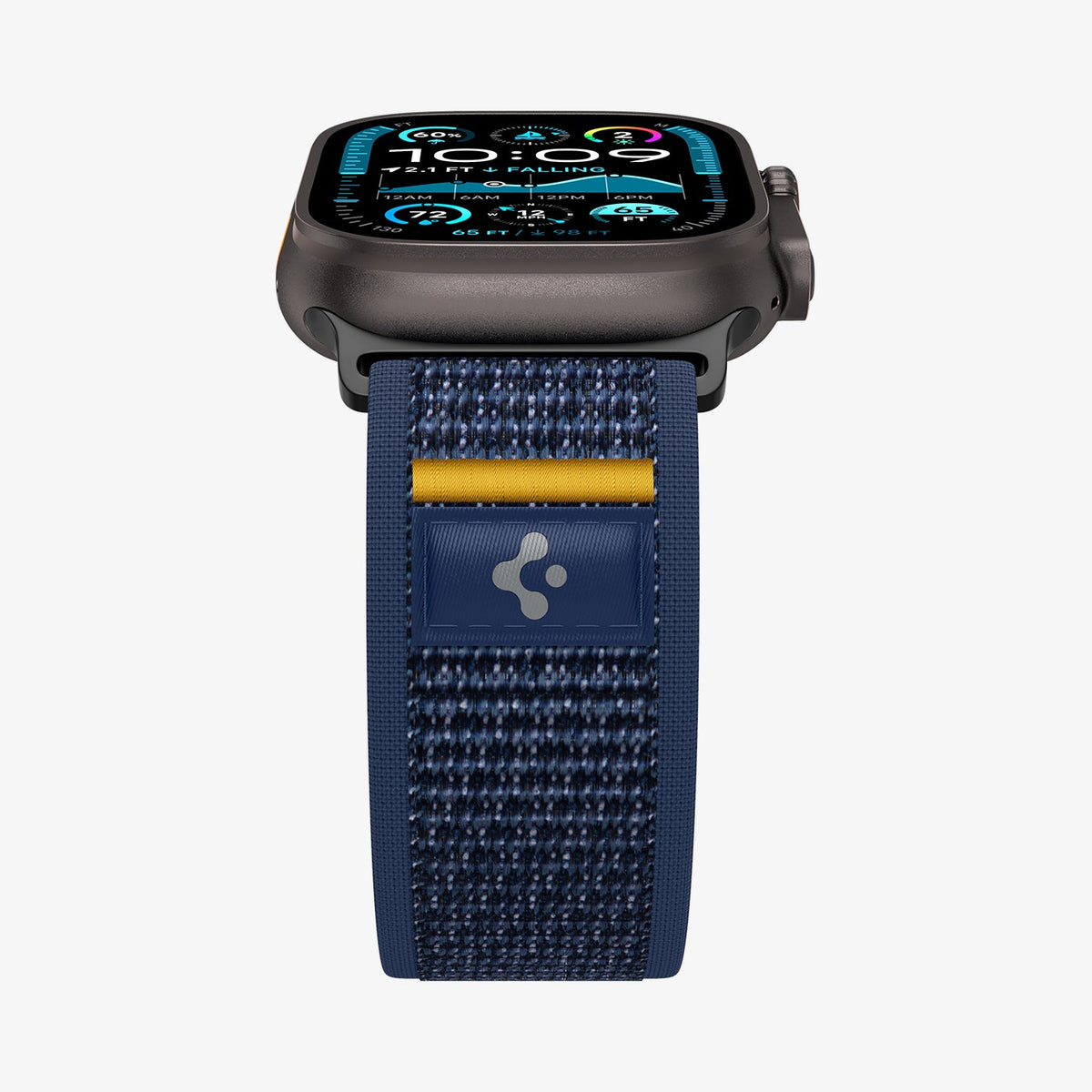 AMP09036 - Apple Watch 10 (46mm) Athlex Air in Active Navy showing the partial front and partial side