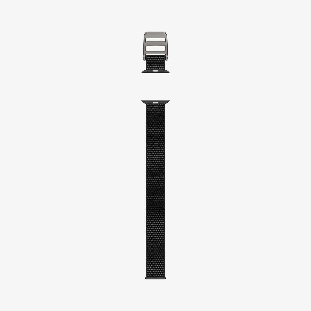 AMP02465 - Apple Watch Series (Apple Watch (49mm)/Apple Watch (45mm)/Apple Watch (42mm)) Watch Band DuraPro Flex in black showing the back of watch band laid out flat