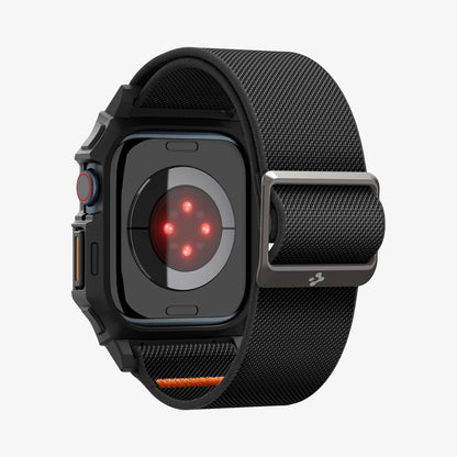 ACS08594 - Apple Watch (42mm) Case Lite Fit Pro in Matte Black showing the back, partial inner sides and back bottom