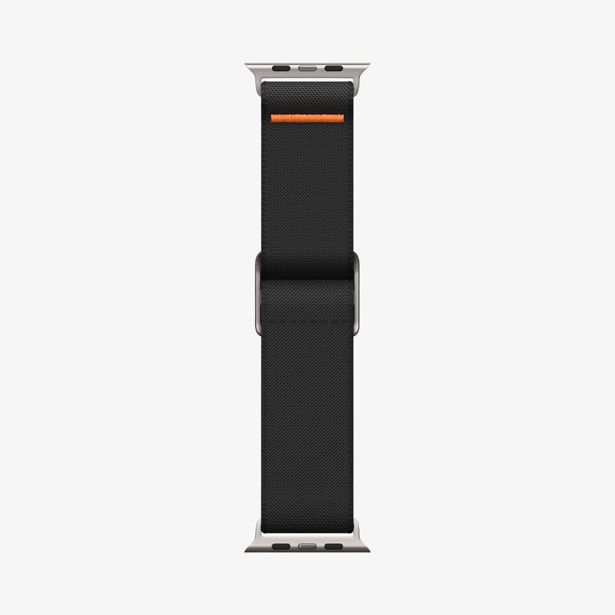 AMP05983 - Apple Watch Series (Apple Watch (49mm)/Apple Watch (45mm)/Apple Watch (42mm)) Watch Band Lite Fit Ultra in black showing the watch band laid out flat