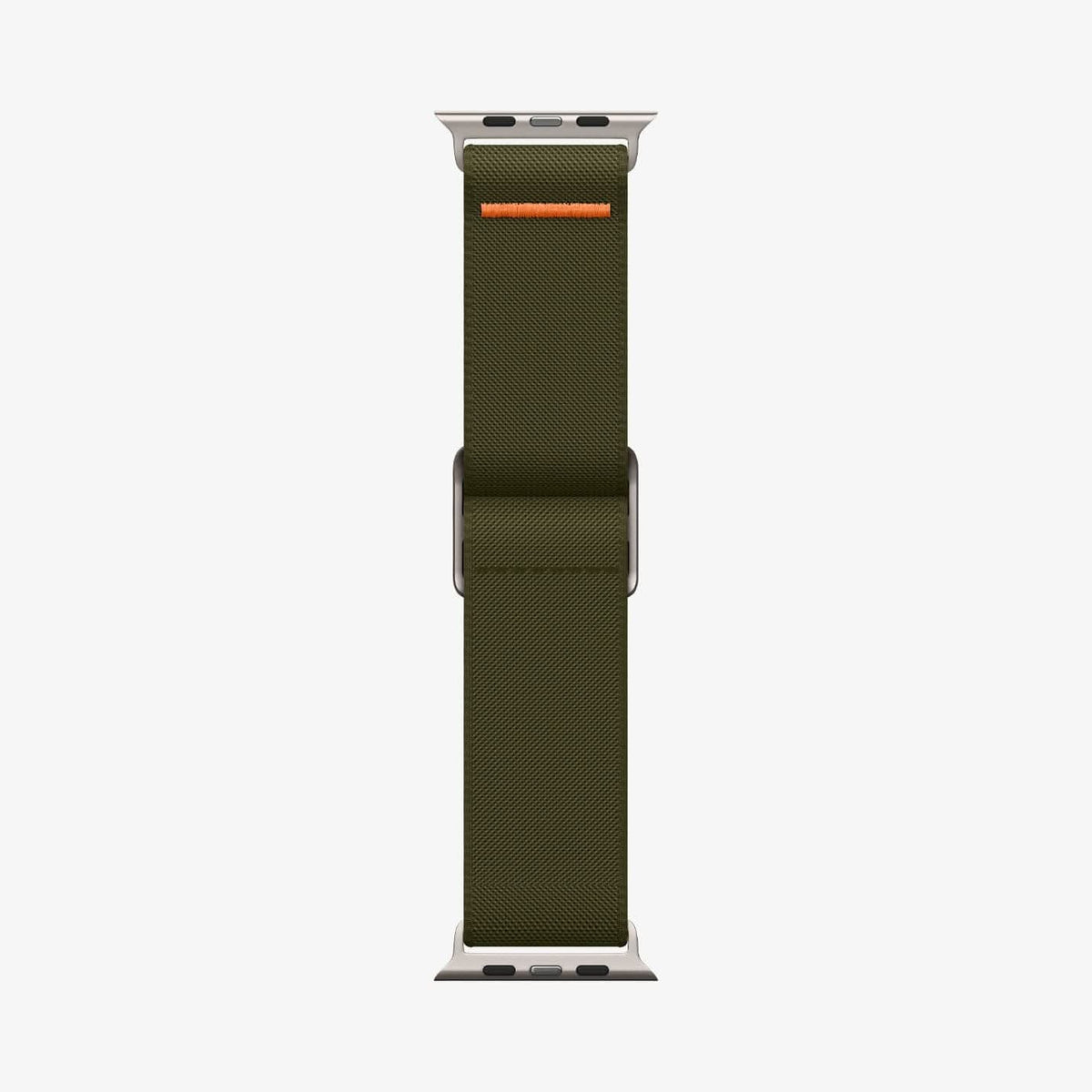 AMP05985 - Apple Watch Series (Apple Watch (49mm)/Apple Watch (45mm)/Apple Watch (42mm)) Watch Band Lite Fit Ultra in khaki showing the watch band laid out flat
