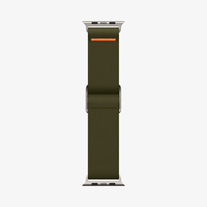 AMP05985 - Apple Watch Series (Apple Watch (49mm)/Apple Watch (45mm)/Apple Watch (42mm)) Watch Band Lite Fit Ultra in khaki showing the watch band laid out flat