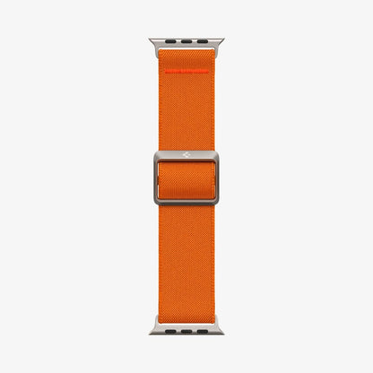 AMP05986 - Apple Watch Series (Apple Watch (49mm)/Apple Watch (45mm)/Apple Watch (42mm)) Watch Band Lite Fit Ultra in orange showing the watch band laid out flat