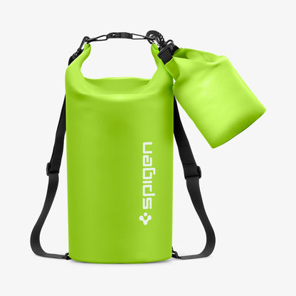 AMP06027 - AquaShield Waterproof Bag A630 in Cactus Green showing the front of larger bag with smaller bag attached to it