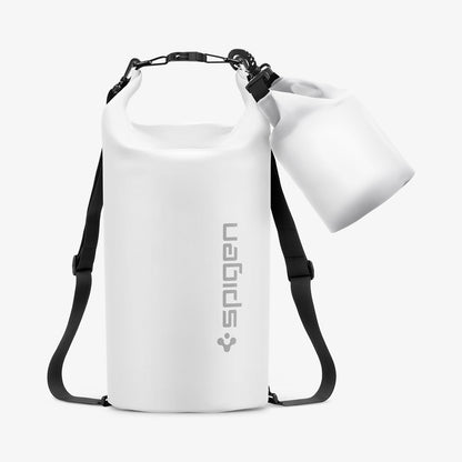 AMP06026 - AquaShield Waterproof Bag A630 in Snow White showing the front of larger bag with smaller bag attached to it