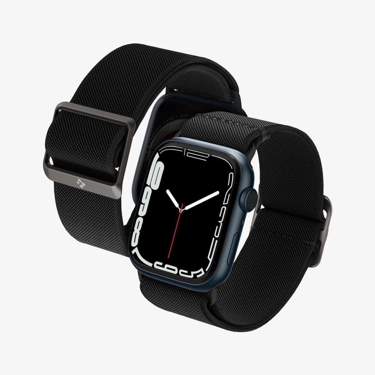 AMP02290 - Apple Watch Series (Apple Watch (41mm)/Apple Watch (38mm)) Watch Band Lite Fit in black showing the front and back