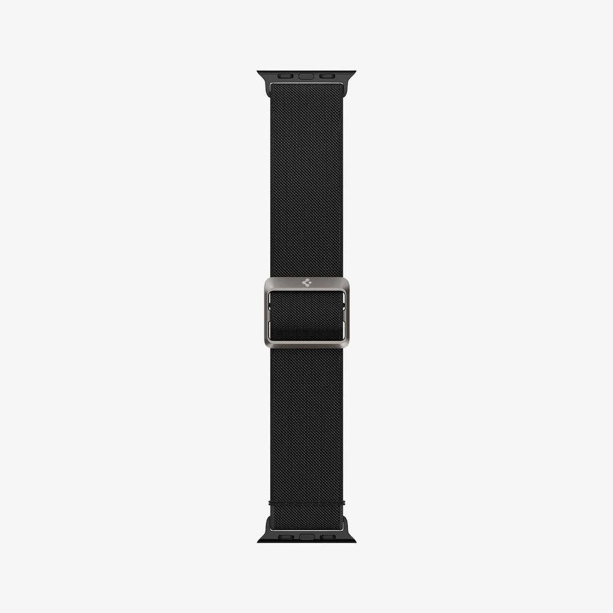 AMP02290 - Apple Watch Series (Apple Watch (41mm)/Apple Watch (38mm)) Watch Band Lite Fit in black showing the watch band laid out flat