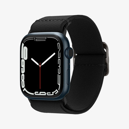 AMP02290 - Apple Watch Series (Apple Watch (41mm)/Apple Watch (38mm)) Watch Band Lite Fit in black showing the front and inside of band