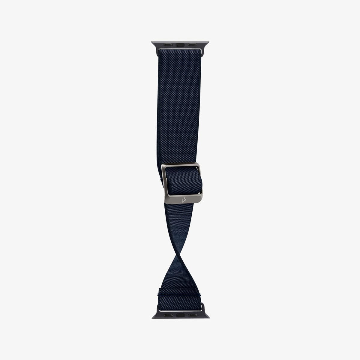 AMP02291 - Apple Watch Series (Apple Watch (41mm)/Apple Watch (38mm)) Watch Band Lite Fit in navy showing the watch band bending to show the durability