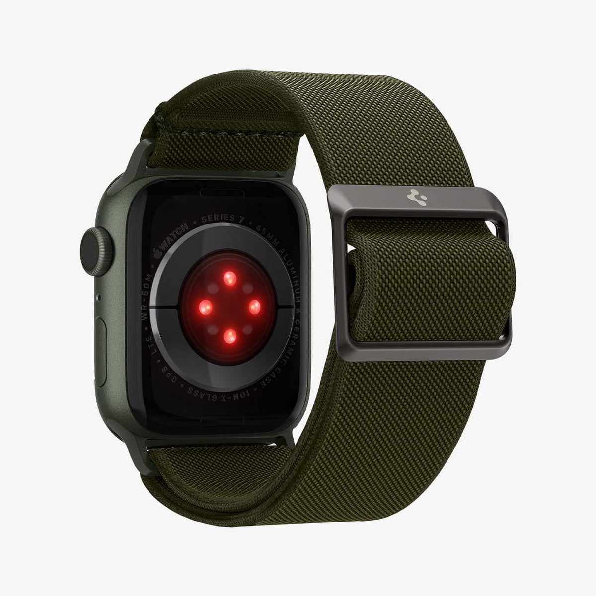 AMP02288 - Apple Watch Series (Apple Watch (49mm)/Apple Watch (45mm)/Apple Watch (42mm)) Watch Band Lite Fit in khaki showing the back