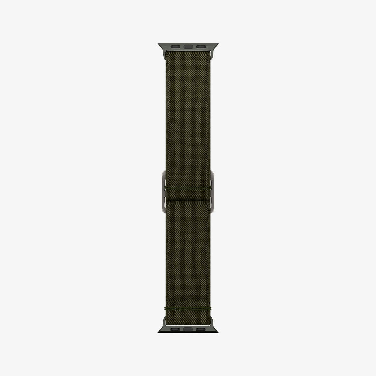 AMP02288 - Apple Watch Series (Apple Watch (49mm)/Apple Watch (45mm)/Apple Watch (42mm)) Watch Band Lite Fit in khaki showing the watch band laid out flat