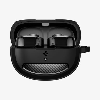 ACS07776 - Bose Ultra Open Earbuds Case Rugged Armor in Matte Black showing the front full open