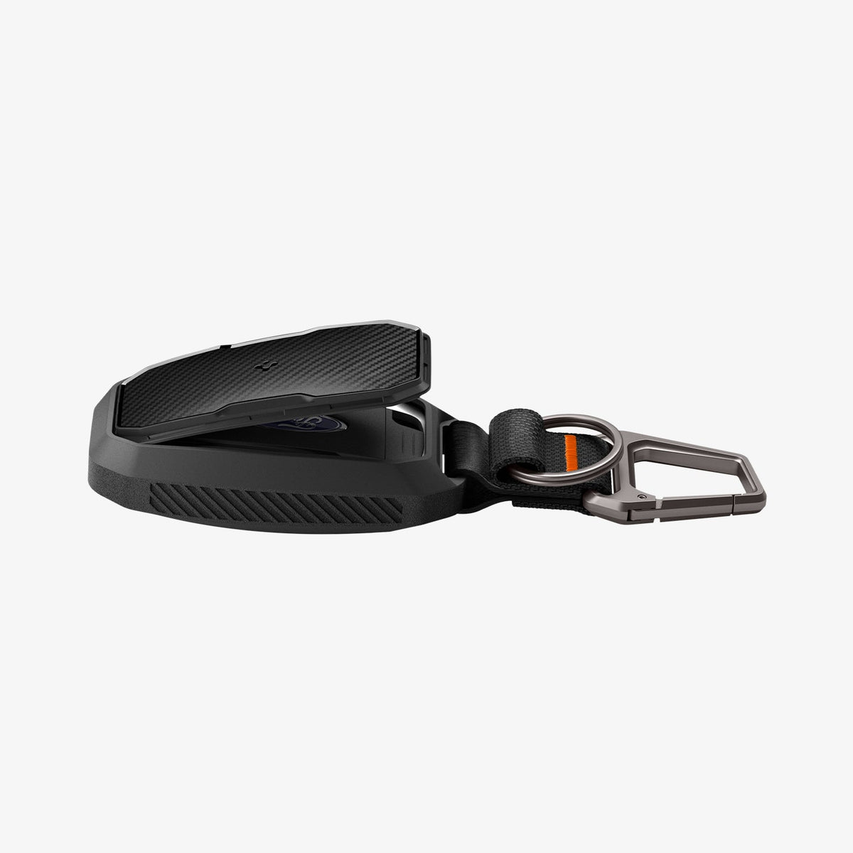 ACS09430 - Ford Key Fob Cover | FK100 in Matte Black showing the rear cover lifted and partial inner and side
