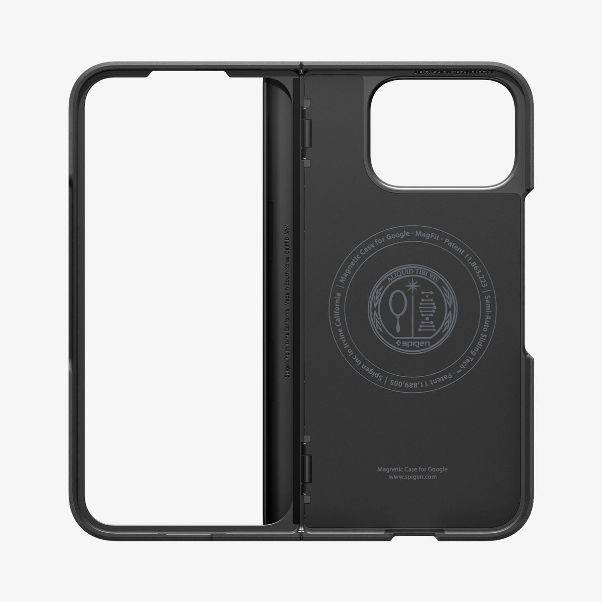 ACS09741 - Pixel 10 Pro Fold Case Slim Armor Pro (MagFit) in black showing the inside of case
