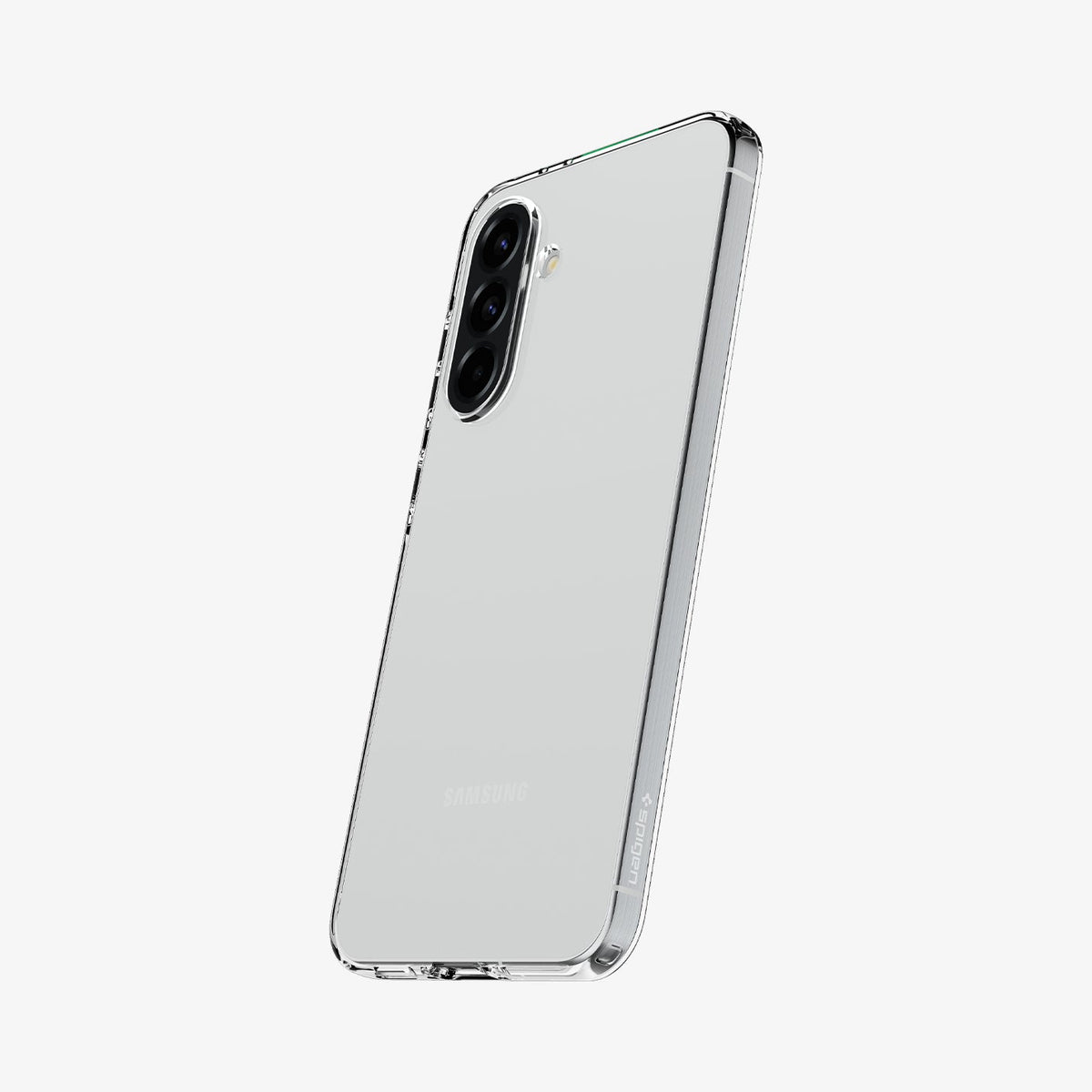 ACS09296 - Galaxy A56 5G Case Liquid Crystal in Crystal Clear showing the back, partial side and bottom