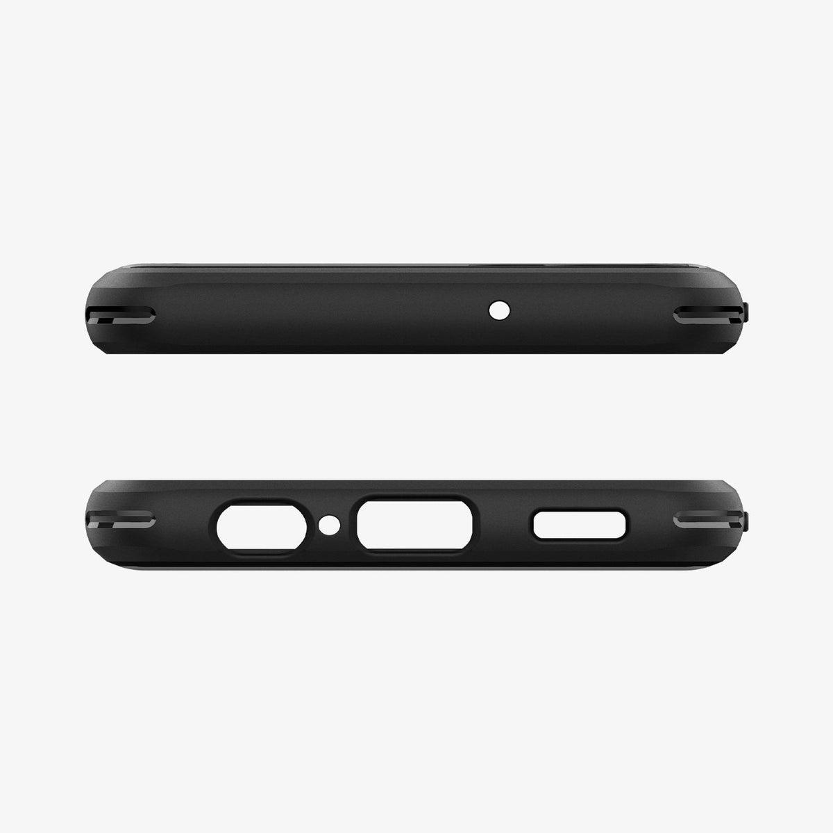 ACS04022 - Galaxy A13 5G Case Rugged Armor in Matte Black showing the top and bottom