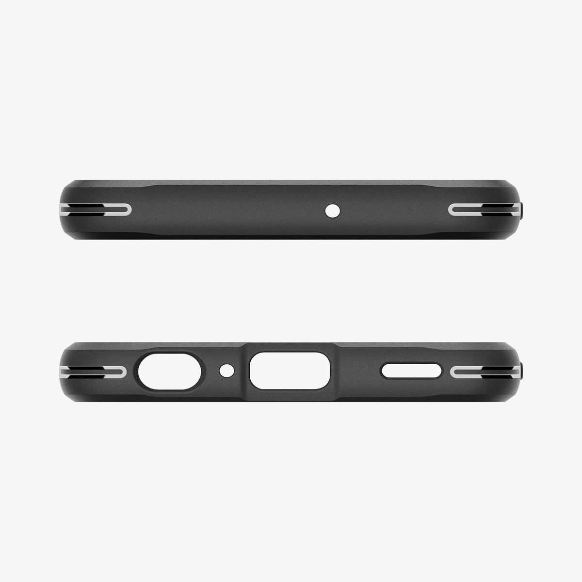 ACS06831 - Galaxy A25 5G Case Rugged Armor in Matte Black showing the top and bottom