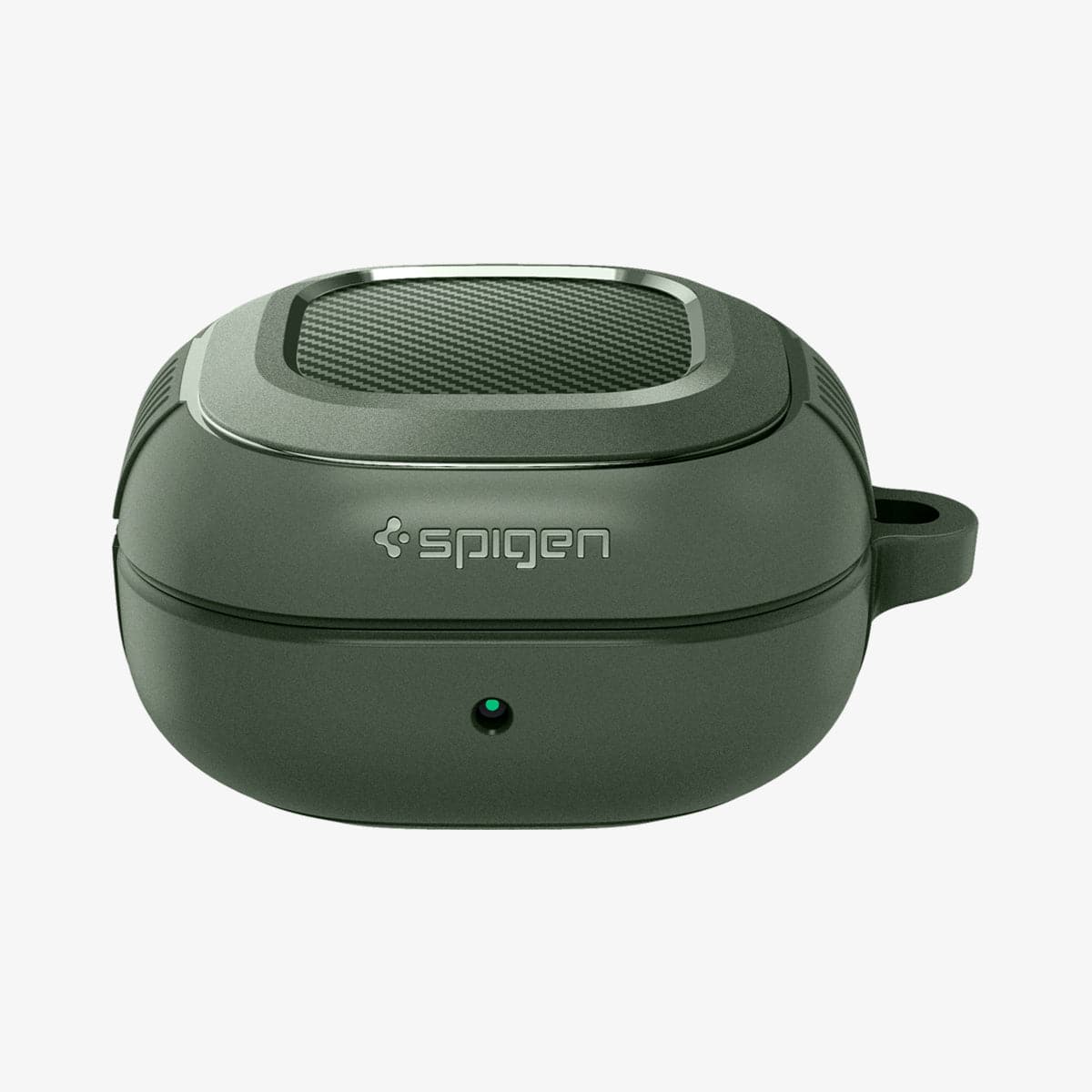 ASD02474 - Galaxy Buds 2 Pro / 2 / Pro / Live Case Rugged Armor in military green showing the front and partial top