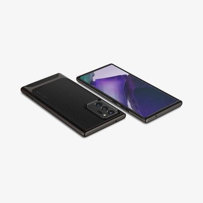 ACS01399 - Galaxy Note 20 Ultra Neo Hybrid Case in gunmetal showing the back, front, sides and bottom