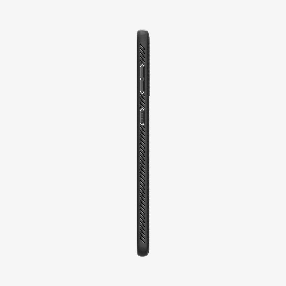 ACS02386 - Galaxy S21 Plus Liquid Air Case in matte black showing the side