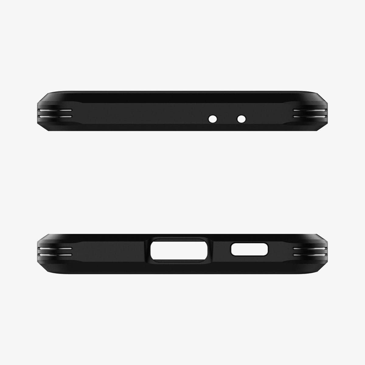 ACS02425 - Galaxy S21 Tough Armor Case in black showing the top and bottom
