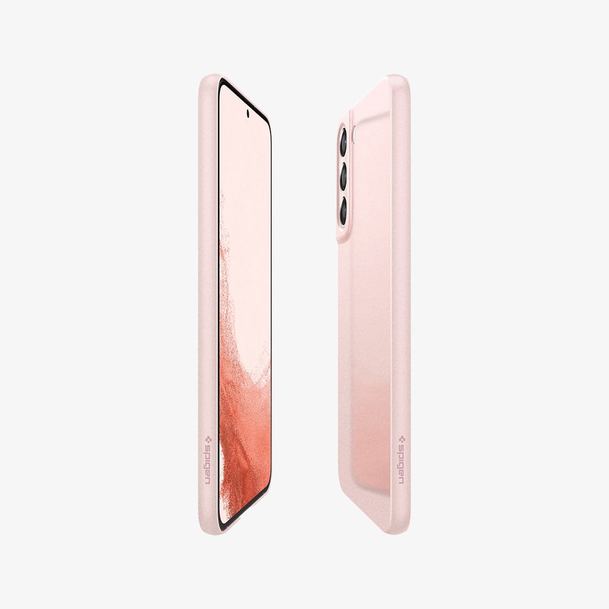 ACS04389 - Galaxy S22 5G Case AirSkin in misty pink showing the sides, partial back and front
