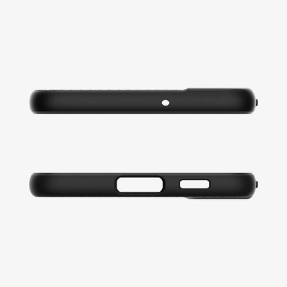 ACS03987 - Galaxy S22 5G Case Liquid Air in black showing the top and bottom with precise cutouts