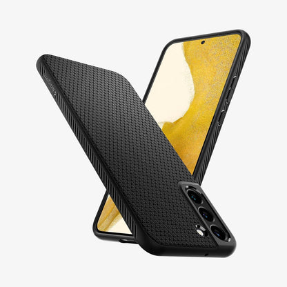 ACS03987 - Galaxy S22 5G Case Liquid Air in black showing the back, front and sides