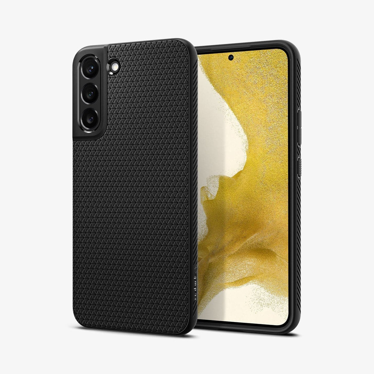 ACS03987 - Galaxy S22 5G Case Liquid Air in black showing the back and front
