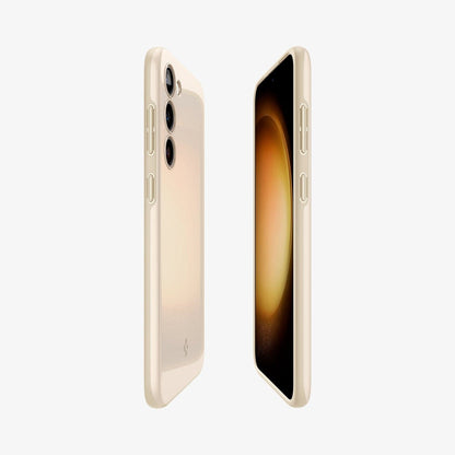 ACS06083 - Galaxy S23 Case Thin Fit in pearled ivory showing the sides, partial back and front