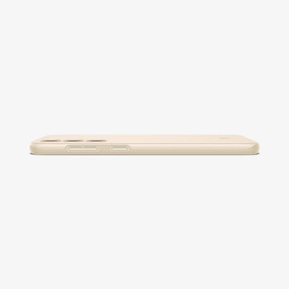 ACS06083 - Galaxy S23 Case Thin Fit in pearled ivory showing the side and partial back with device laying flat