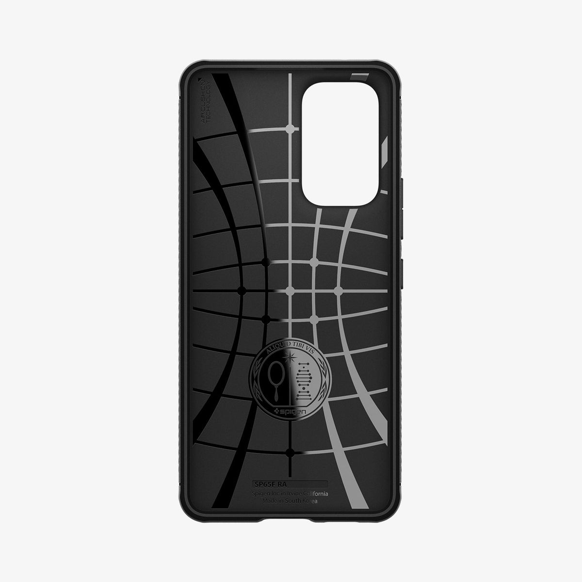 ACS04159 - Galaxy A53 5G Case Rugged Armor in Matte Black showing the inner case with spider web pattern