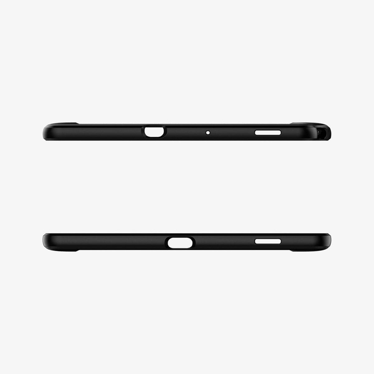 ACS01284 - Galaxy Tab S6 Lite Case Rugged Armor in matte black showing the top and bottom with precise cutouts