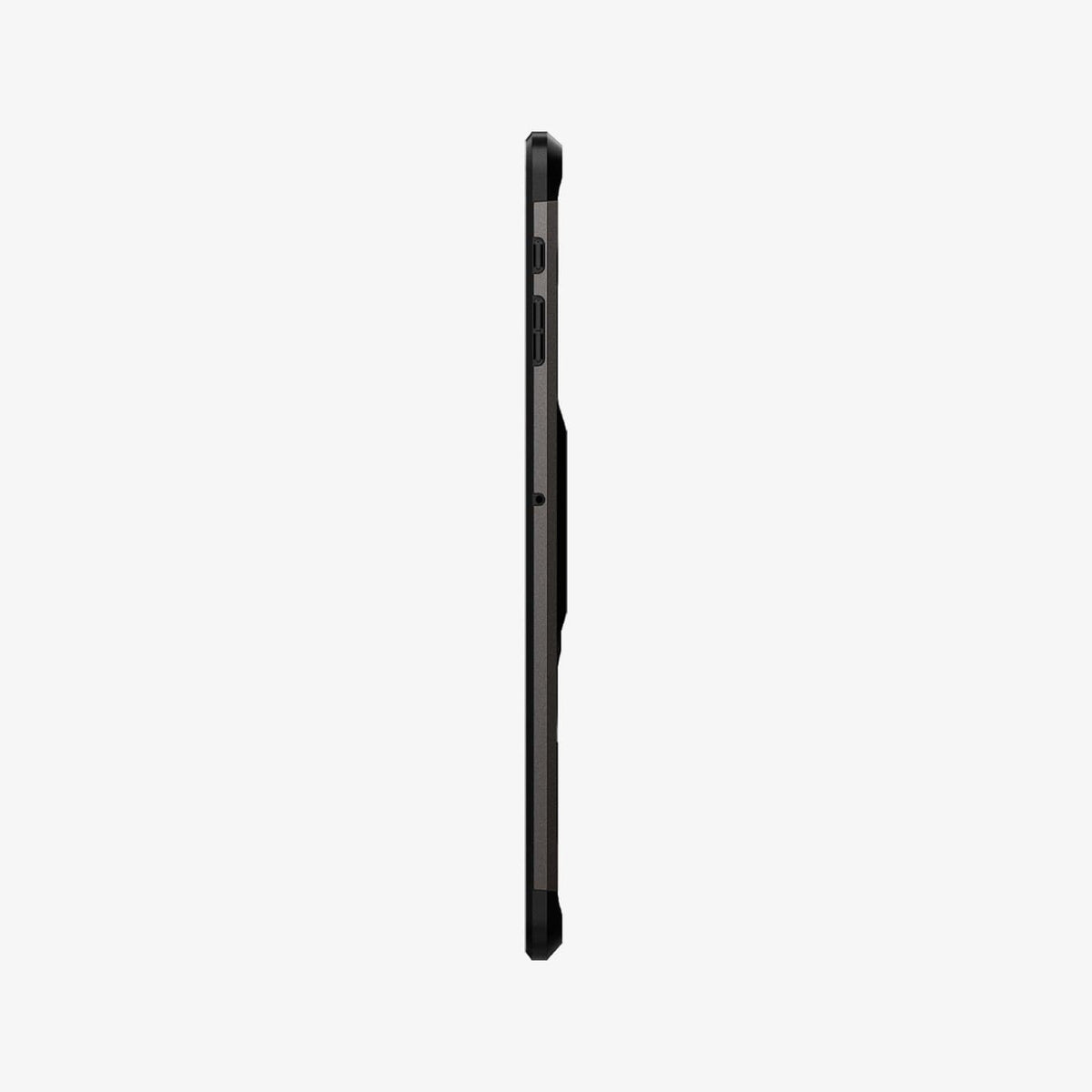 ACS03008 - Galaxy Tab S7 FE Case Tough Armor Pro in gunmetal showing the side with volume controls