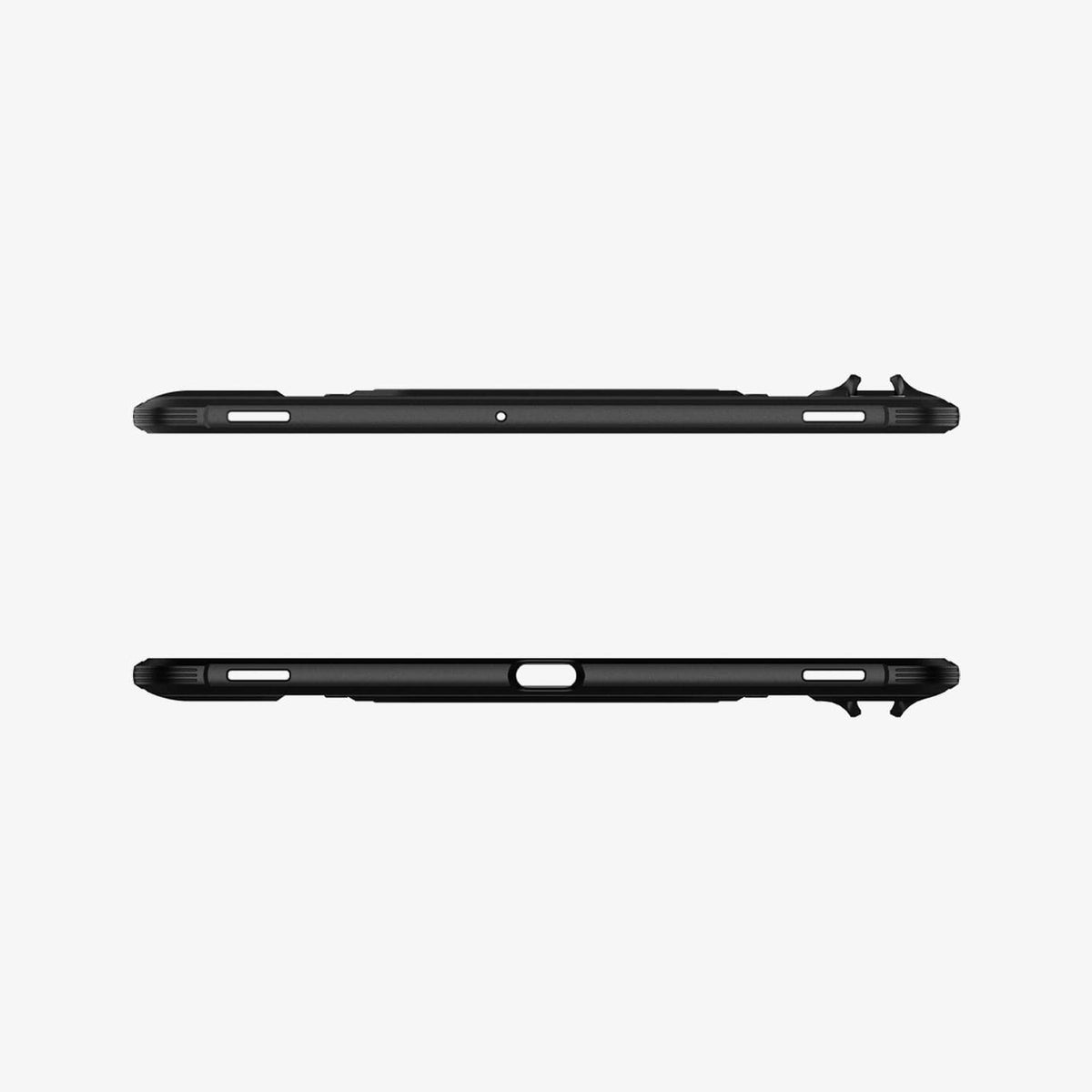 ACS01607 - Galaxy Tab S8+ Case Rugged Armor Pro in black showing the top and bottom with precise cutouts