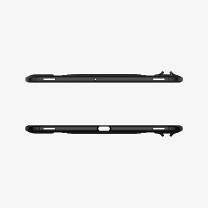 ACS01607 - Galaxy Tab S8+ Case Rugged Armor Pro in black showing the top and bottom with precise cutouts